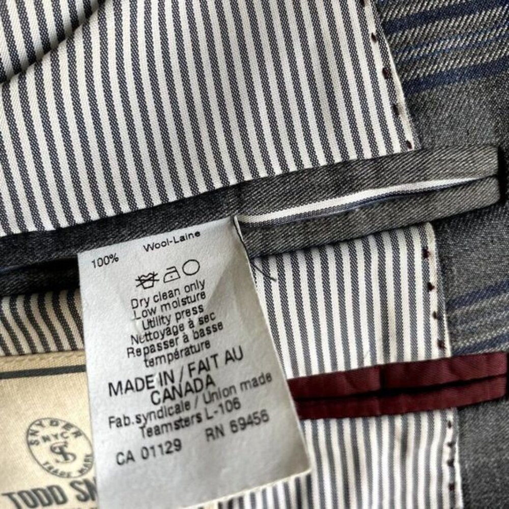 Todd Snyder Mayfair Fit Blazer Wool Sport Coat Jacket Gray Navy Grey Plaid 40R - Picture 9 of 10